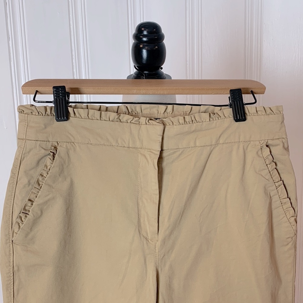 Classic J.CREW camel chino pants with frills - Picture 5 of 6
